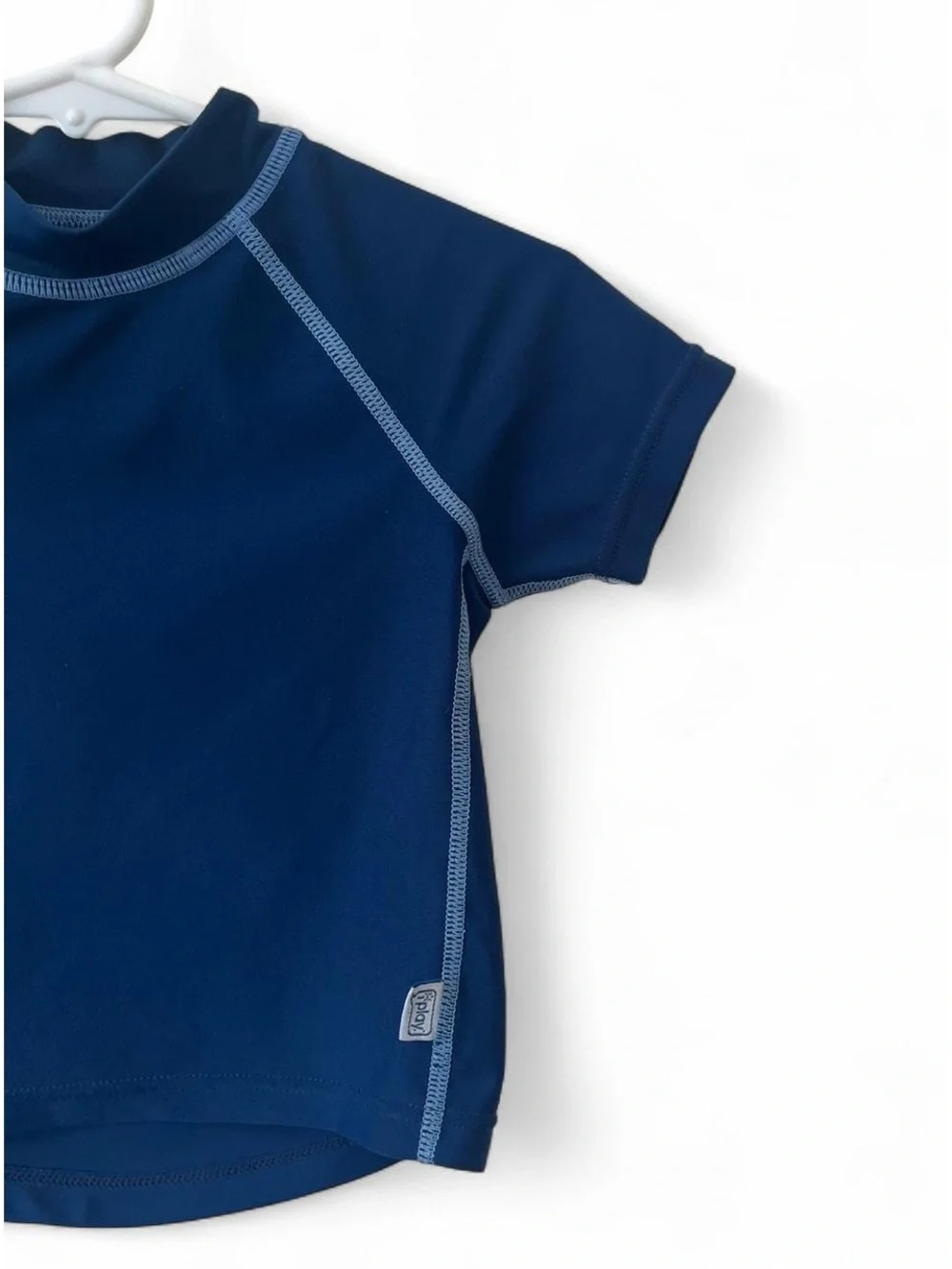 9-12M Short Sleeve Rash Guard iPlay Navy Blue Light Blue Summer UPF 50+ Unisex